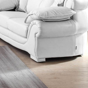 SOFORT LIEFERBAR XL Sofagarnitur 3/2/1 Nico Leder Polstergarnitur Sonderpreis WEIß