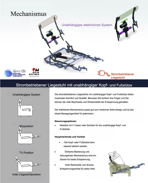 Elektro Recliner Sofagarnitur Capri (3/2/1 oder 3/1/1) Leder Salottini MIT Motoren