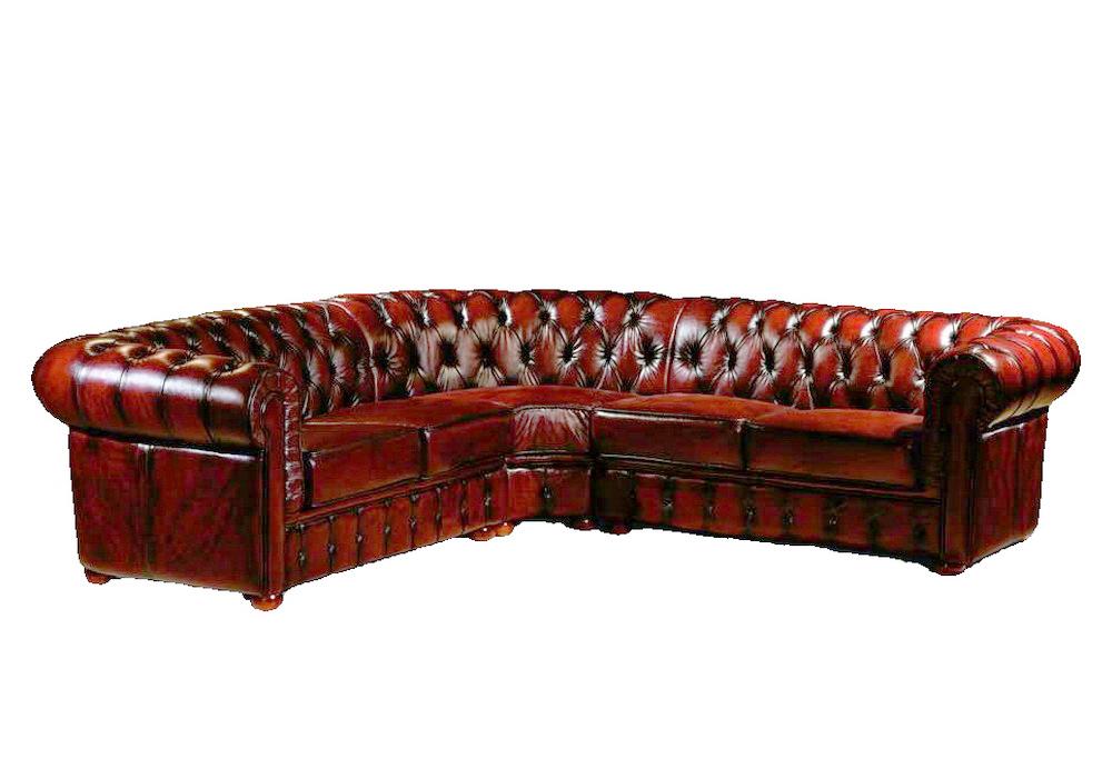 VERKÜRZTE LIEFERZEIT Chesterfield Aberdeen Ecksofa Ledersofa SONDERPREIS Rot