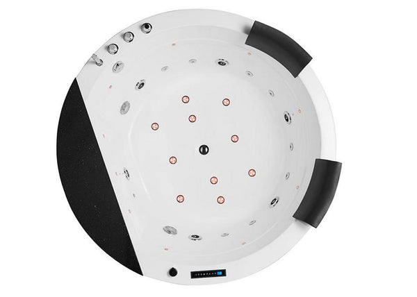 VERKÜRZTE LIEFERZEIT! 2 Personen Whirlpool 170x170 Austin 2 Badewanne (schwarz/mit Schürze)