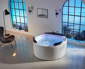 SOFORT LIEFERBAR 2 Personen INDOOR Whirlpool 170x170 Austin 2 Badewanne (schwarz/mit Schürze)