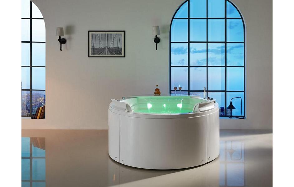 2 Personen INDOOR Whirlpool 155x155 Austin 2 Sonderpreis (mit Schürze) (WEIß)