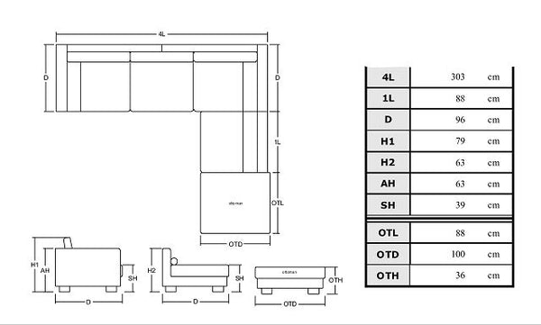 Edles Ecksofa Bartolo Wohnlandschaft Leder Eckcouch Sofa von Salottini