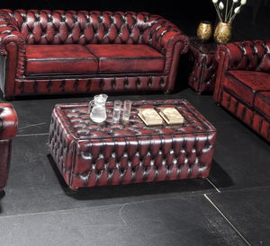 VERKÜRZTE LIEFERZEIT Chesterfield Bolton XL Ledertisch Tisch Couchtisch Sonderpreis