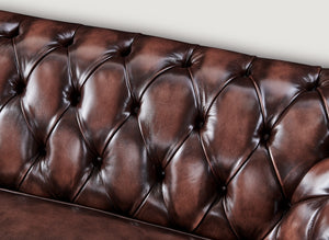 VERKÜRZTE LIEFERZEIT Chesterfield Bolton Leder Sofagarnitur 3/2/1 Polstergarnitur Sonderpreis BRAUN