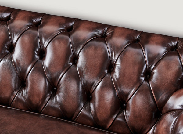 VERKÜRZTE LIEFERZEIT Chesterfield Bolton Leder Sofagarnitur 3/2/1 Polstergarnitur Sonderpreis BRAUN