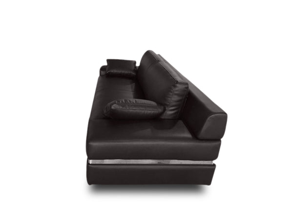 VERKÜRZTE LIEFERZEIT XL Sofagarnitur Bormio 3/2/1 Leder Polstergarnitur Salottini schwarz