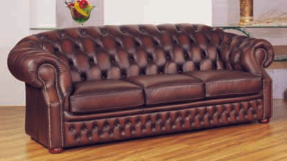 Sofa Chesterfield 3-Sitzer Couch Cardiff Ledersofa Salottini Sonderpreis