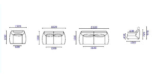 Luxus XL Sofagarnitur Dana (3/2/1 oder 3/1/1) Leder Polstergarnitur Salottini Sonderpreis