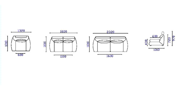 Luxus XL Sofagarnitur Dana (3/2/1 oder 3/1/1) Leder Polstergarnitur Salottini Sonderpreis