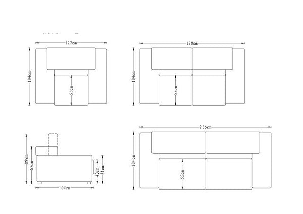 Luxus XL Sofagarnitur Fabrizio (3/2/1 oder 3/1/1) Leder Polstergarnitur Salottini Sonderpreis