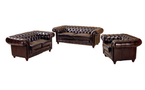 VERKÜRZTE LIEFERZEIT! Chesterfield Glasgow Sofagarnitur 3/2/1 Ledergarnitur Sonderpreis