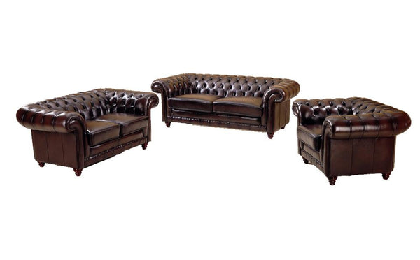 VERKÜRZTE LIEFERZEIT! Chesterfield Glasgow Sofagarnitur 3/2/1 Ledergarnitur Sonderpreis