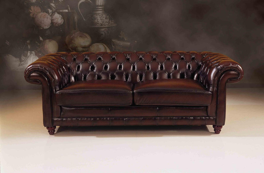 Sofa Chesterfield 3-Sitzer Couch Glasgow Ledersofa Salottini