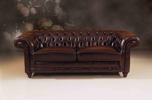 Sofa Chesterfield 3-Sitzer Couch Glasgow Ledersofa Salottini