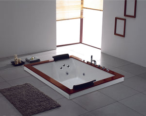 Edler XL 2 Personen Whirlpool Hobart 2 185x150 Badewanne Holzrand Whirlwanne