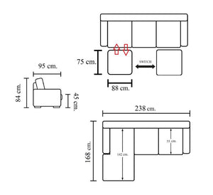 Designer Ecksofa Modell Jessy Deluxe Leder Eckcouch Salottini Sonderpreis
