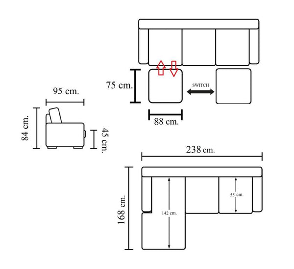 Designer Ecksofa Modell Jessy Deluxe Leder Eckcouch Salottini Sonderpreis