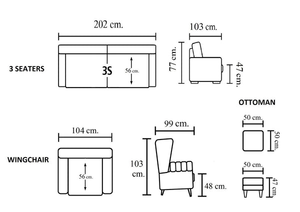 Luxus Chesterfield Kent Deluxe Sofagarnitur 3/1/Hocker Ledergarnitur Salottini