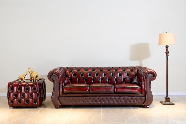Sofa Chesterfield 3-Sitzer Couch Brighton Ledersofa Salottini Sonderpreis