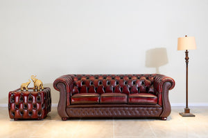 Sofa Chesterfield 3-Sitzer Couch Brighton Ledersofa Salottini Sonderpreis