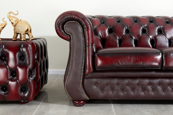 Chesterfield Brighton Sofagarnitur (3/2/1 oder 3/1/1) Ledergarnitur Salottini Sonderpreis