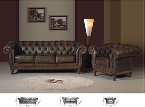 Sofa Chesterfield 3-Sitzer Couch London Ledersofa Salottini Sonderpreis