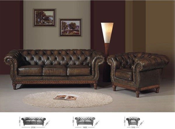 Sofa Chesterfield 3-Sitzer Couch London Ledersofa Salottini Sonderpreis