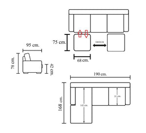Designer Ecksofa Modell Jessy Mini Deluxe Leder Eckcouch Salottini Sonderpreis
