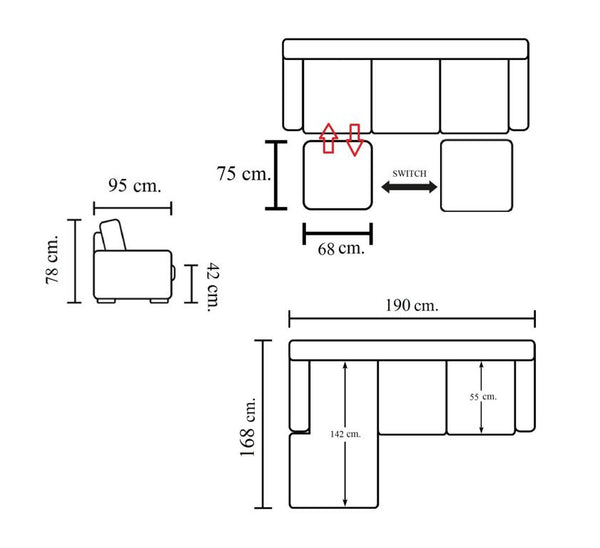 Designer Ecksofa Modell Jessy Mini Deluxe Leder Eckcouch Salottini Sonderpreis