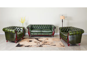 Traum Chesterfield Manchester Sofagarnitur (3/2/1 oder 3/1/1) Ledergarnitur Salottini Sonderpreis
