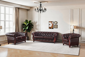 VERKÜRZTE LIEFERZEIT Chesterfield Manchester Sofagarnitur 3/2/1 SONDERPREIS rot