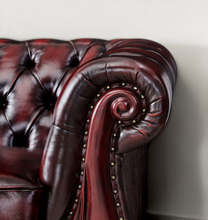 VERKÜRZTE LIEFERZEIT Chesterfield Manchester Sofagarnitur 3/2/1 SONDERPREIS rot