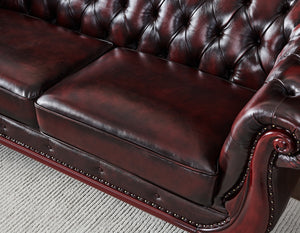VERKÜRZTE LIEFERZEIT Chesterfield Manchester Sofagarnitur 3/2/1 SONDERPREIS rot