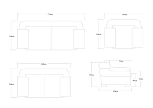 Luxus XL Sofagarnitur Nico (3/2/1 oder 3/1/1) Leder Polstergarnitur Salottini Sonderpreis