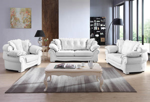 SOFORT LIEFERBAR XL Sofagarnitur 3/2/1 Nico Leder Polstergarnitur Sonderpreis WEIß