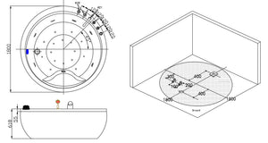 XL 2 Personen Whirlpool Nowra 180x180 Badewanne Whirlwanne freistehend
