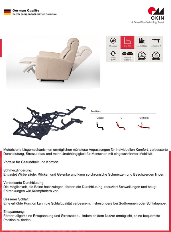 Elektrisches Recliner Kinosofa Portland II Leder Sofa mit Motoren Sonderpreis