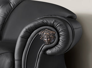 (LIEFERBAR IN NUR 5-6 WOCHEN) Chesterfield Oriental XL Sofagarnitur 3/2/1 Schwarz SONDERPREIS