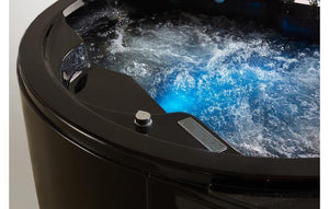 XL 2 Personen Whirlpool Perth 198x162 Badewanne Whirlwanne freistehend schwarz