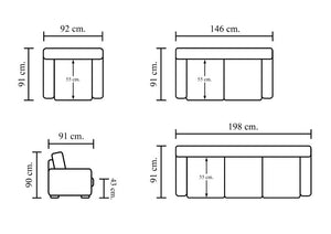 Chesterfield Vintage Petrina Deluxe Sofagarnitur (3/2/1 oder 3/1/1) Ledergarnitur Salottini (Rollen)