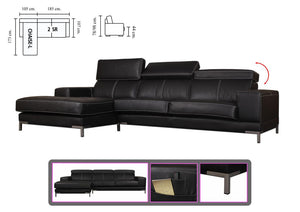 Designer Ecksofa Modell Ramada Deluxe Leder Eckcouch Salottini Sonderpreis