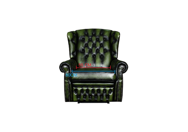 VERKÜRZTE LIEFERZEIT Chesterfield Ohrensessel Stunning Recliner Relaxsessel Motor Salottini Grün