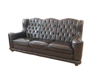 SOFORT LIEFERBAR Sofa Chesterfield 3-Sitzer Couch Watford Ledersofa Salottini Sonderpreis