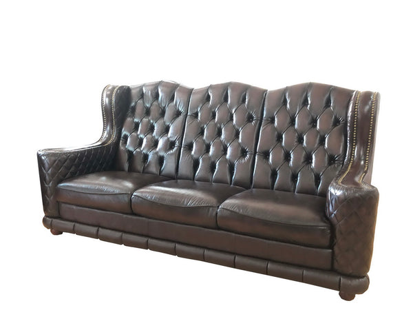 SOFORT LIEFERBAR Sofa Chesterfield 3-Sitzer Couch Watford Ledersofa Salottini Sonderpreis