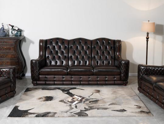 XL Luxus Chesterfield Watford Sofagarnitur (3/2/1 oder 3/1/1) Ledergarnitur Salottini