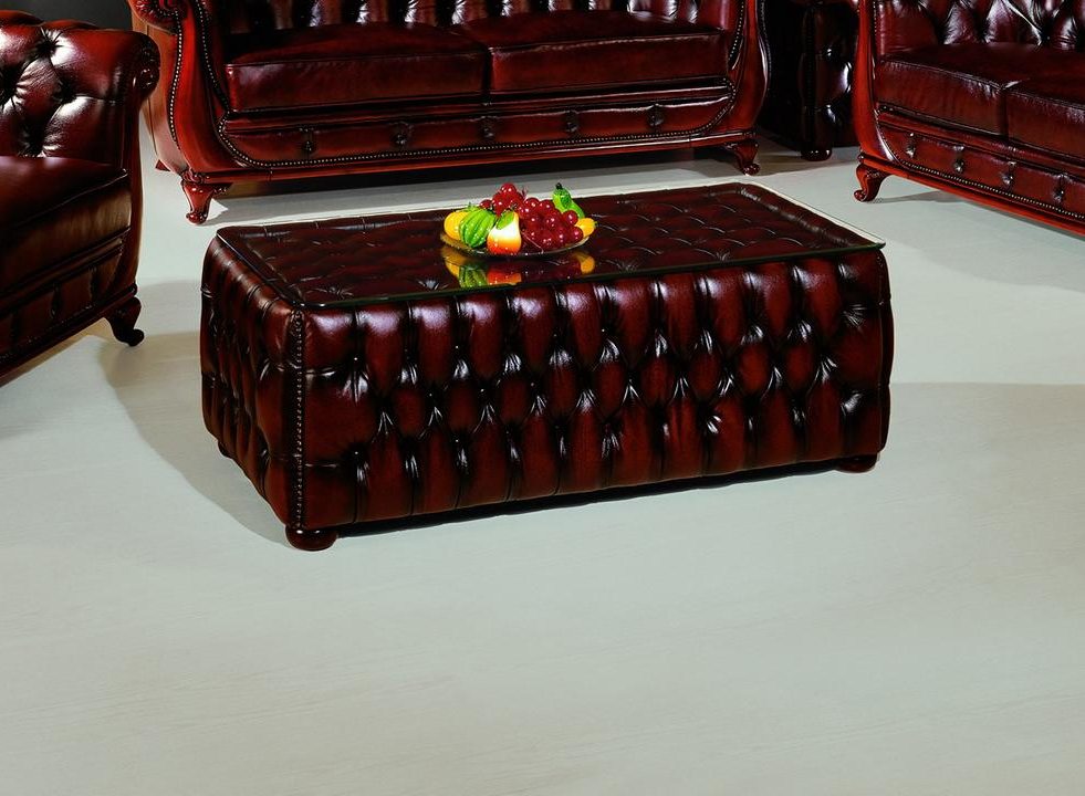 SOFORT LIEFERBAR Chesterfield XL Ledertisch Bolton Tisch Couchtisch Sonderpreis