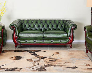 Sofa Chesterfield 3-Sitzer Couch Manchester Ledersofa Salottini Sonderpreis