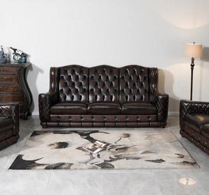 XL Sofa Chesterfield 3-Sitzer Couch Watford Ledersofa Salottini Sonderpreis