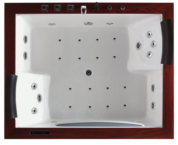 SOFORT LIEFERBAR XL Whirlpool 180x150 Dubbo 2 Badewanne für 2 Personen Holzrahmen